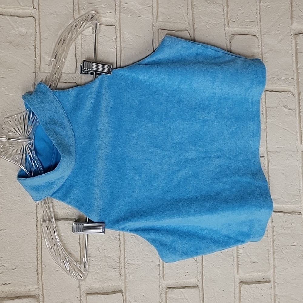 Womens Small Fabletics Crop Top Blue Terrycloth